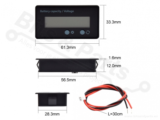 Battery capacity meter/display for lithium batteries green